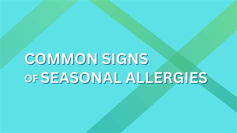 Common Signs Of Seasonal Allergies Youtube