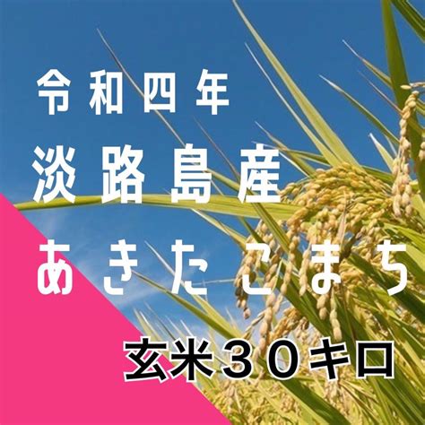 新米 令和4年産 あきたこまち 玄米30キロ 淡路島産 精米小分け可 30kg 食品