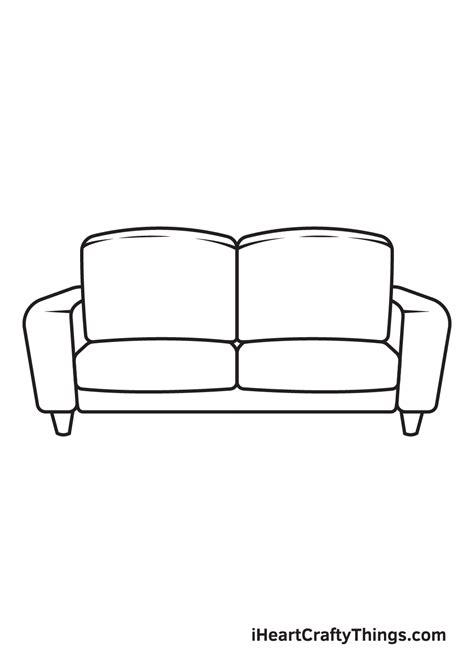 Couch Drawing — How To Draw A Couch Step By Step