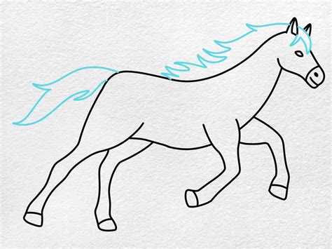 Horse Galloping Drawing - HelloArtsy