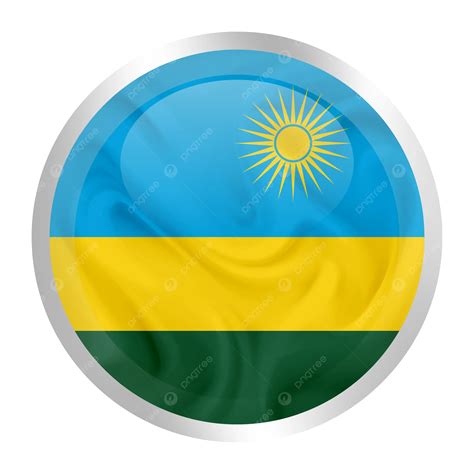 Vector De Bandera De Ruanda Con Marco Plateado Circular Png Dibujos