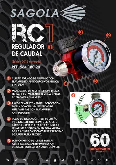 Regulador de caudal con Manómetro RC1 Pistolas aerográficas