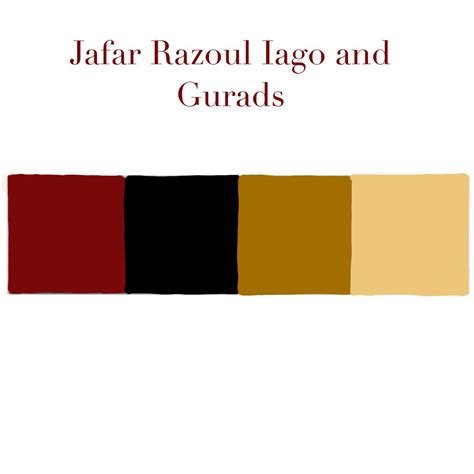 Color scheme for Jafar and Friends | Jafar, Color schemes, Aladin