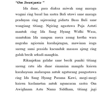 Contoh Teks Mc Bahasa Bali Contoh Kata Sambutan Dalam Bahasa Bali