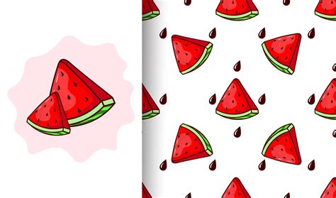 Watermelon And Seed Seamless Pattern 1214082 Vector Art At Vecteezy