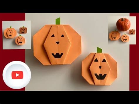 Origami Kürbis Halloween Dekoration basteln aus Papier YouTube