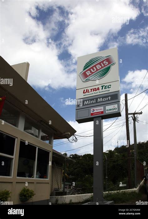 St Georges Grenada Rubis Mini Mart Sign Stock Photo Alamy