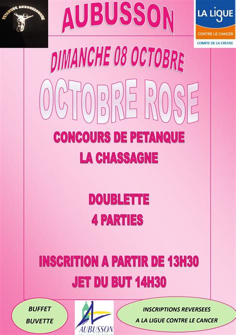 Aubusson Fr Octobre Rose Concours De P Tanque