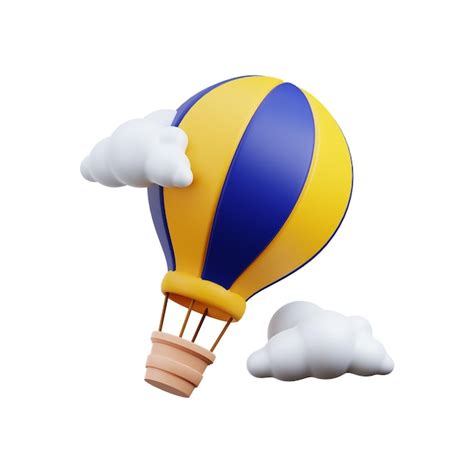 Premium PSD Hot Air Balloon D Icon Illustration