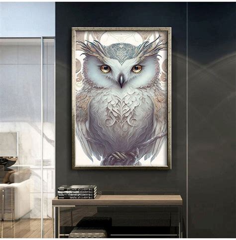 White Owl Canvas Painting Wall Decor, Canvas Wall Painting, Animal Wall ...