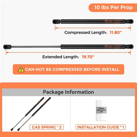 Snapklik PAMAGOO 20 Inch Gas Shock 10 Lbs Per Prop Gas Spring