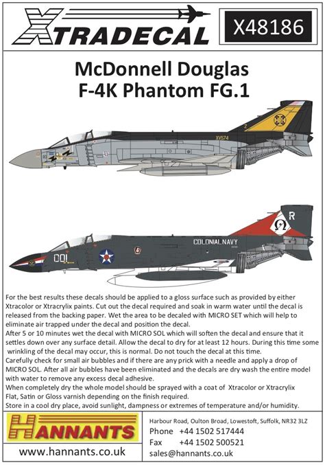 Mcdonnell Douglas F 4k Phantom Fg 1 4 Schemes Xtradecal 48186