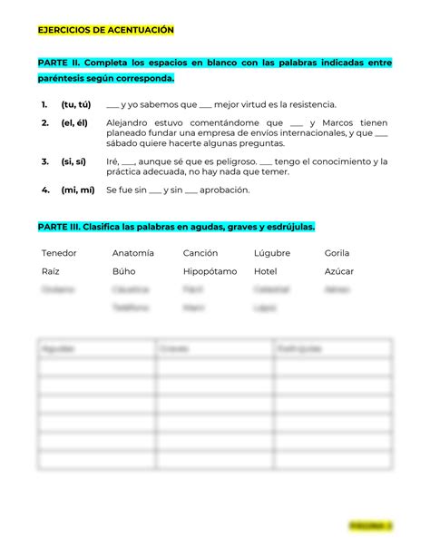 SOLUTION Ejercicios De Acentuaci N Studypool