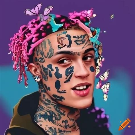 Artistic Portrait Of Lil Skies With Butterflies On Craiyon