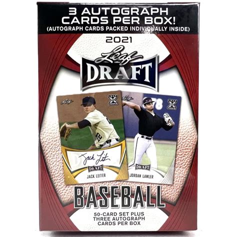 2021 Leaf Draft Baseball Hobby Blaster Box With 53 Cards Pristine