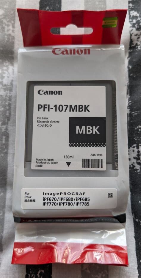 Genuine Authentic Canon Black Ink Cartridge Pfi Bk For Imageprograf