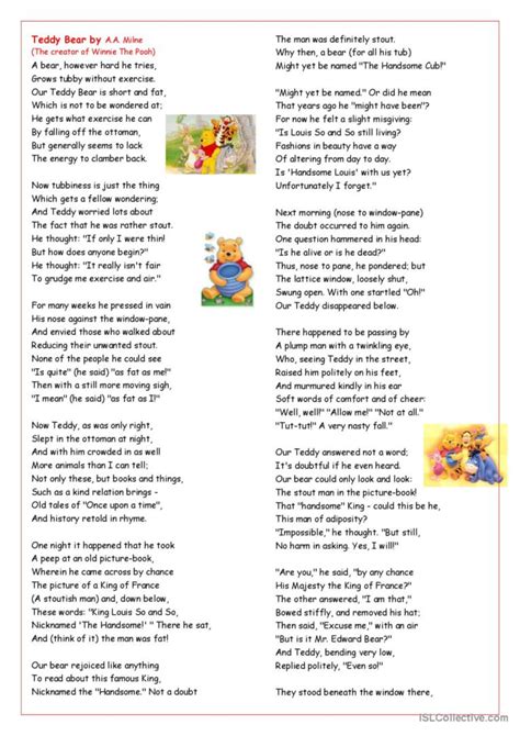 Teddy Bear Picture Description English Esl Worksheets Pdf And Doc