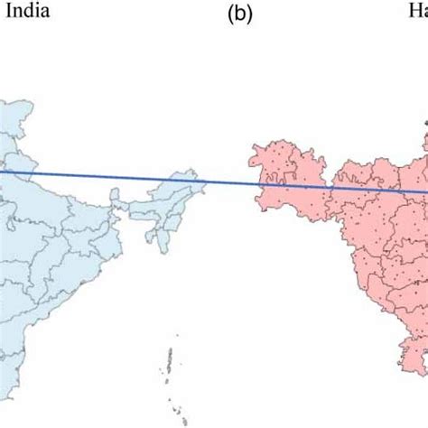 Location Map Of A India And B Haryana Showing The Study Area With