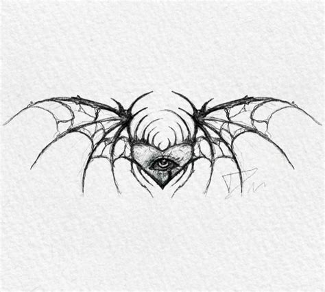 A Black And White Drawing Of A Bat