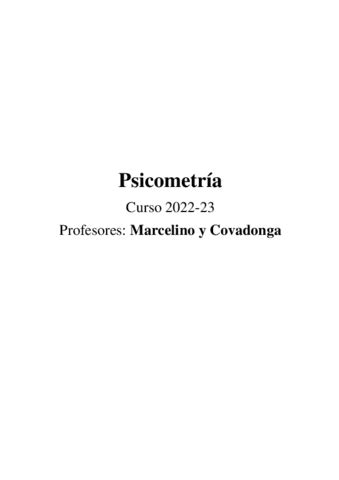 Psicometria Curso 2022 23 Pdf