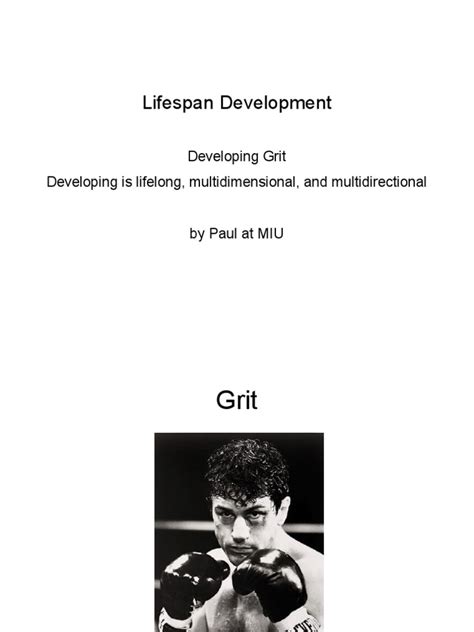 Developing Grit Through The Lifespan Pdf Grit Personality Trait