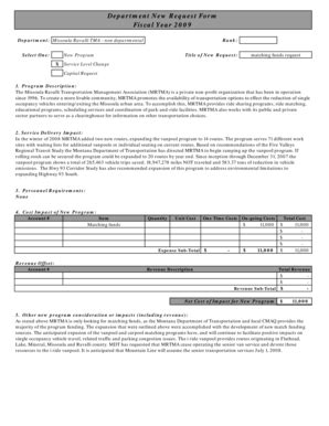 Fillable Online Ftp Ci Missoula Mt Department New Request Form Fiscal