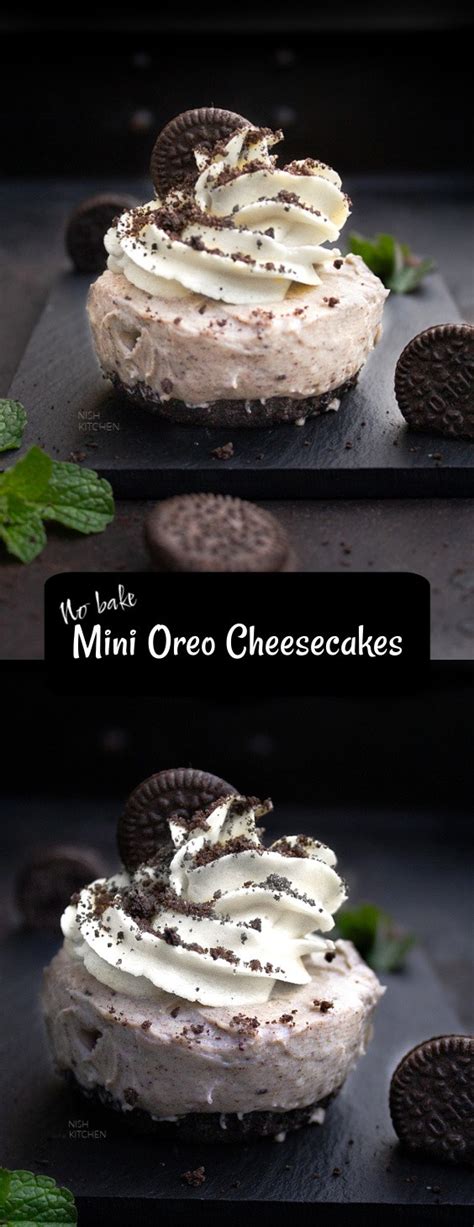 No Bake Mini Oreo Cheesecake Video Nish Kitchen