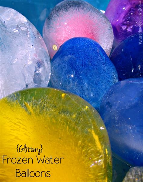 Glittery Frozen Water Balloon Sensory Bin Where Imagination Grows