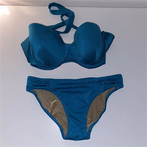 Blue Turquoise Boux Avenue Bikini Set Worn Once Depop