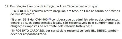 CVM Rejeita Proposta Da Bluebenx Empresa De Investimento Em