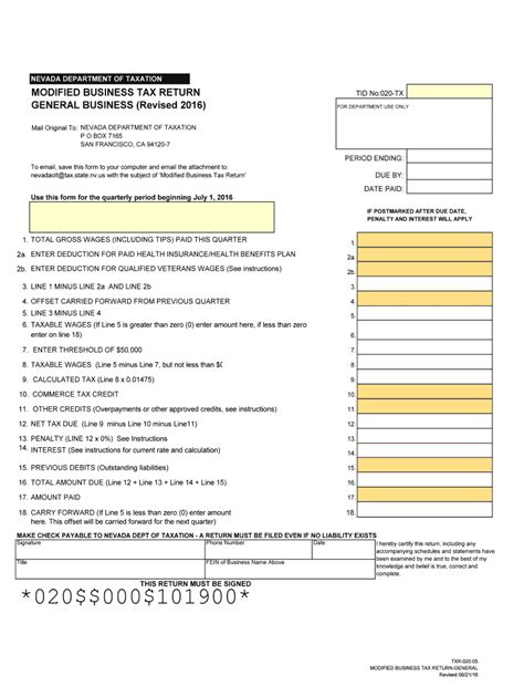 Nevada Sales Tax Exemption Certificate Form