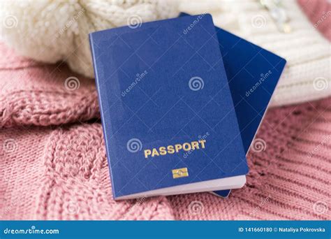 Closeup International Passports On Pink Background Free Visa Concept Travel Migration