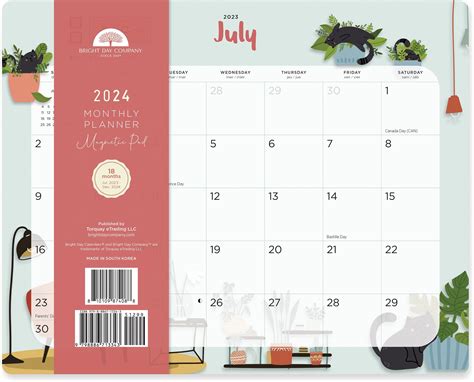 Amazon.com : Orange Circle Studio 2024 Magnetic Monthly Calendar Pad
