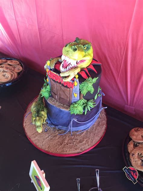 Jurassic Park Theme Cake Dinosaurs Theme Cake Themed Cakes Cake Cake Decorating