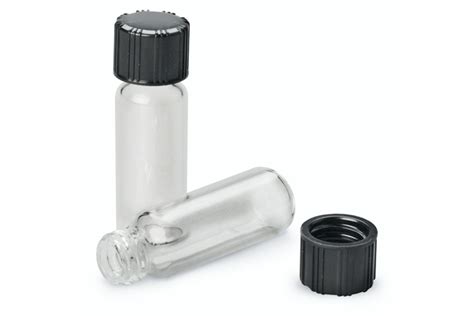 Half Dram Glass Vial With Black Screw Top Vialglasshalfdram