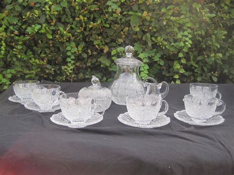 Vintage Bohemia Queen Lace Hand Cut 24 Lead Crystal Tea Set 17 Pc Nib Dishes Pinterest