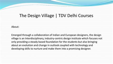 The Design Village | TDV Delhi Courses