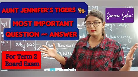 Aunt Jennifer S Tigers Important Questions Aunt Jennifer S Tigers Class