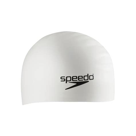 Speedo Unisex Adult Swim Cap Silicone Long Hair White One Size