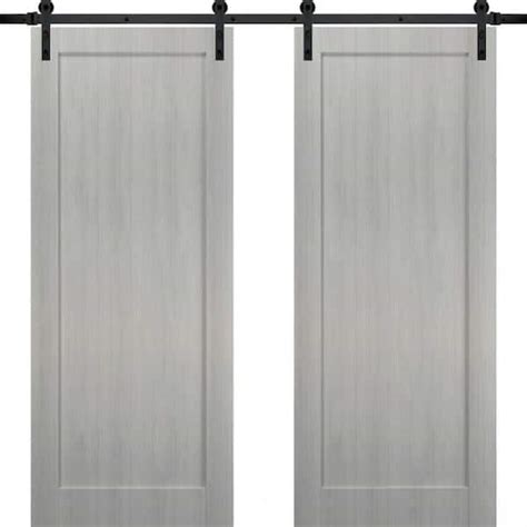 Sartodoors In X In Gray Finished Pine Mdf Sliding Barn Door