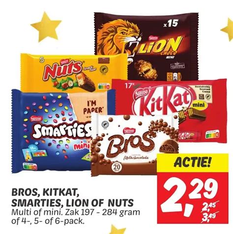 Bros Kitkat Smarties Lion Of Nuts Aanbieding Bij Dekamarkt