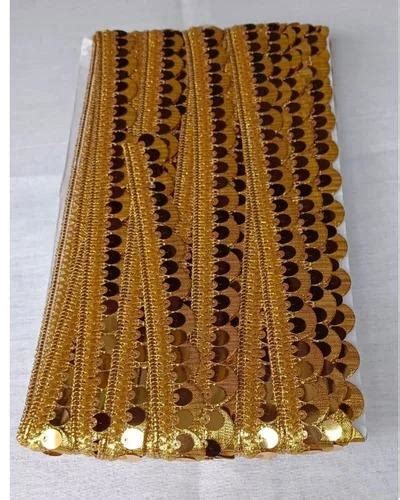 Golden Polyester Lace Width Inch At Rs Roll In Surat Id