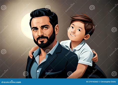 Father S Day Animated Illustration The Love Between A Dad And His Son