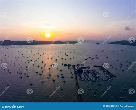 Aerial View Sunset Sky Nature Beautiful Light Sunset Or Sunrise Over