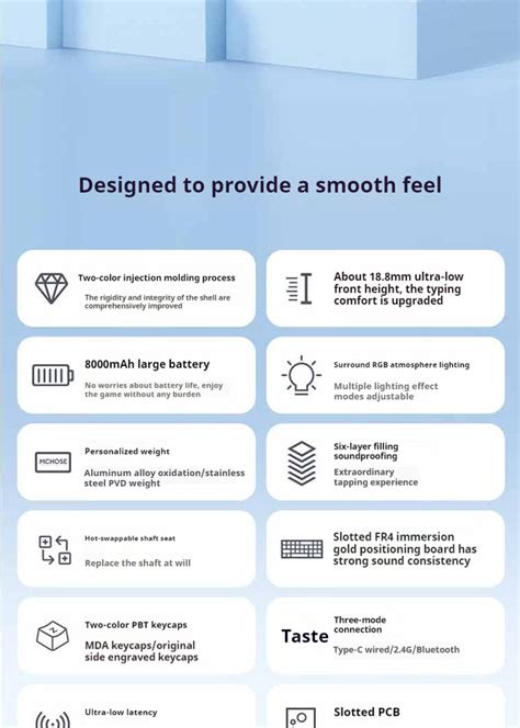 Mchose K V Three Mode Customized Mechanical Keyboard Gateway Structure Full Key Hot Plug