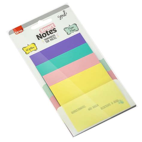 Bloco Smart Notes Transparente Pastel C Folhas X Mm Brw A Casa