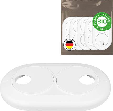 FUX 3 Stück Bio Doppelrosetten 16mm 22mm Heizungsrohr Rosette für