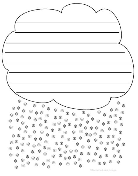 Snow: Shape Poem - Printable Worksheet. EnchantedLearning.com