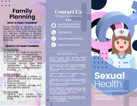 Health Education Brochure Contraceptive Methods Protects The Health Of Women By Reducing