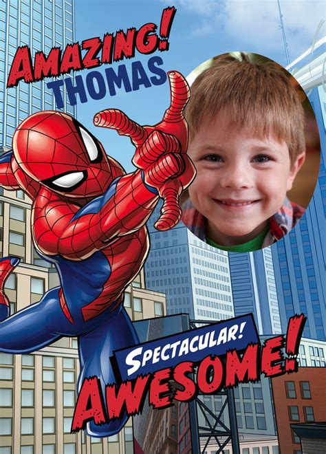 Personalised Photo Upload Spider Man Birthday Card Hallmark Uk